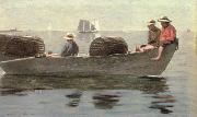 Winslow Homer three boys in a dory oil on canvas